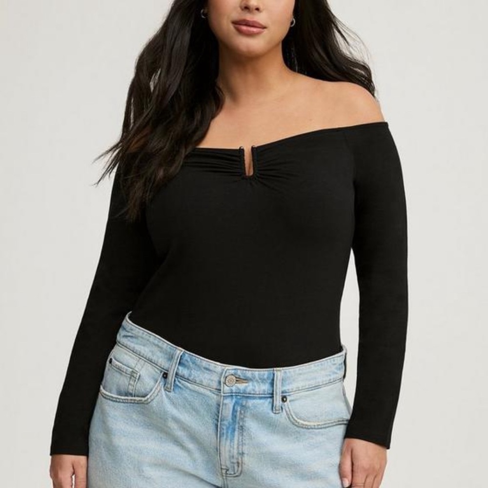 Torrid Black Off-Shoulder Top